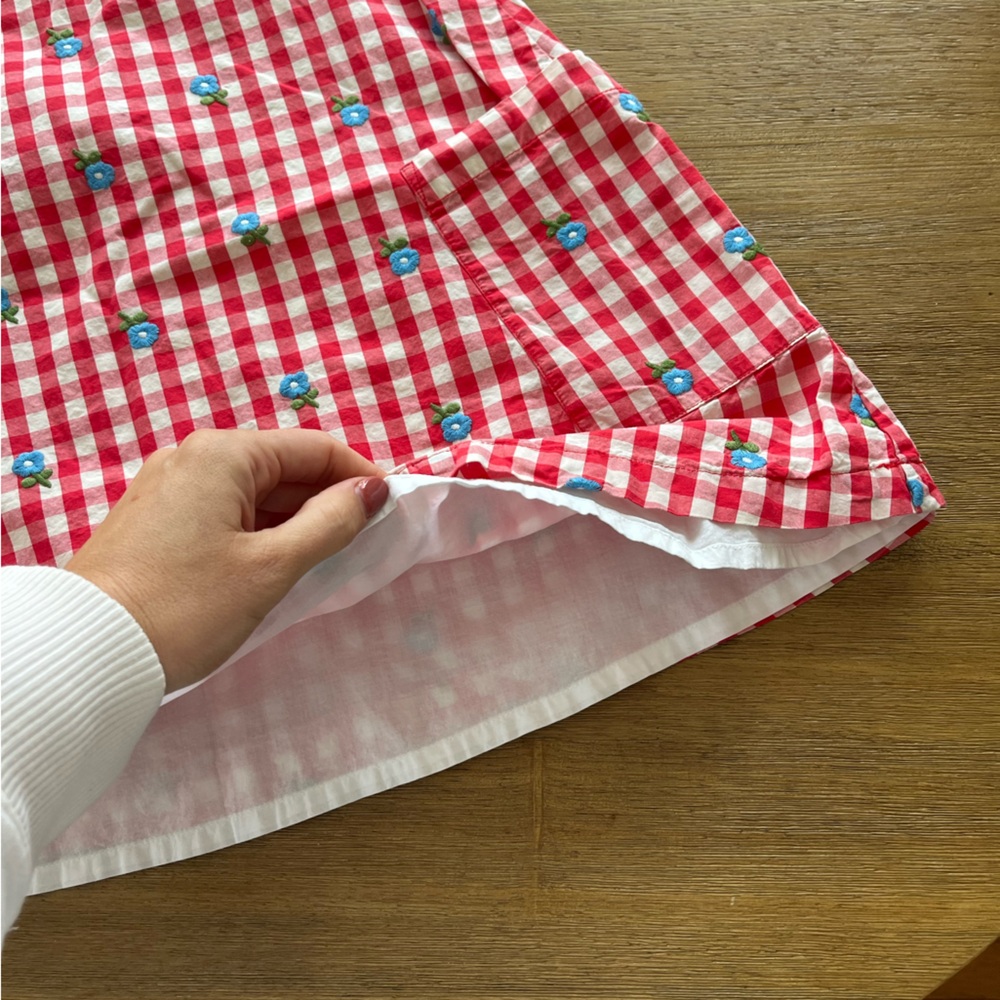 Hanna Andersson Red and White Gingham Checkered Dress size 6-7 - Picture 4 of 6